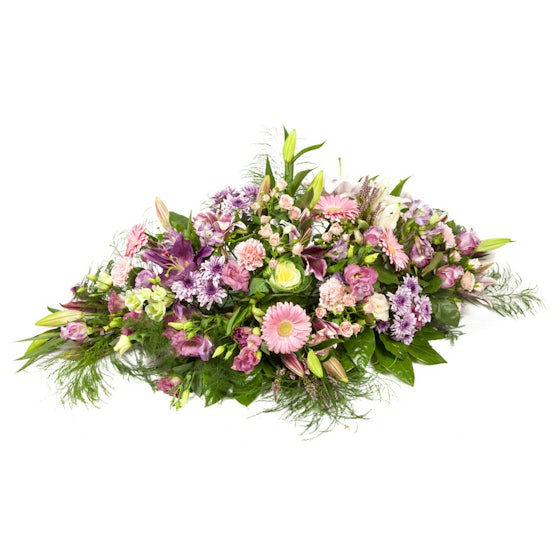 Raquette de fleurs rose et vert raquette fleurs livraison fleuriste deuil deposer gerbe